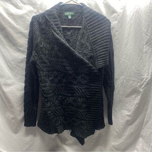 Ralph Lauren Open Front Shawl Cardigan sz M Wool Blend